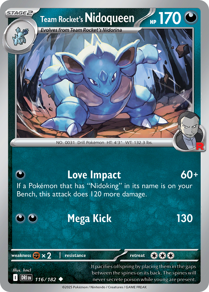 Team Rocket's Nidoqueen 116/182 Uncommon Destined Rivals