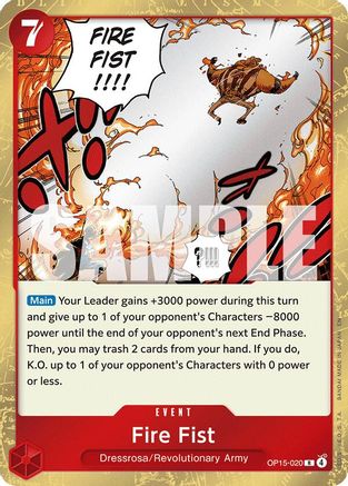 Fire Fist OP15-020 Rare Adventure on Kami's Island