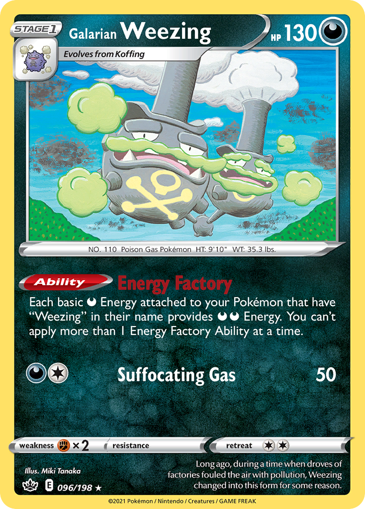 Galarian Weezing 096/198 Rare Chilling Reign