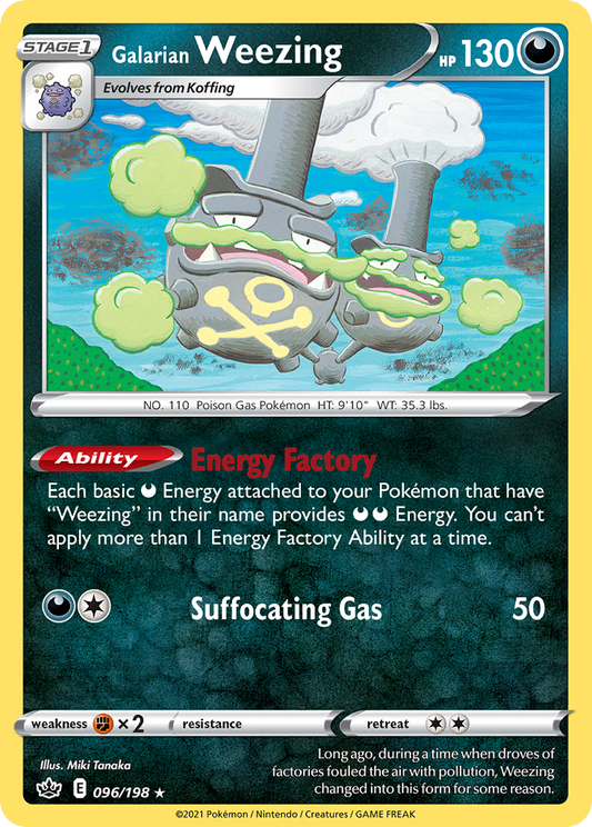 Galarian Weezing 096/198 Rare Chilling Reign