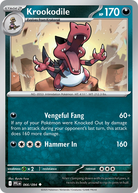 Krookodile 066/094 Uncommon Phantasmal Flames Reverse Holo