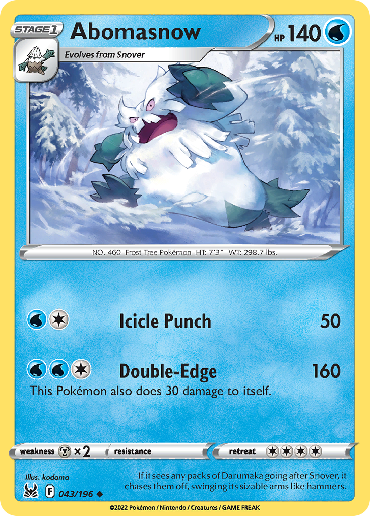 Abomasnow 043/196 Uncommon Lost Origin
