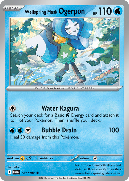 Wellspring Mask Ogerpon 067/182 Uncommon Destined Rivals Reverse Holo