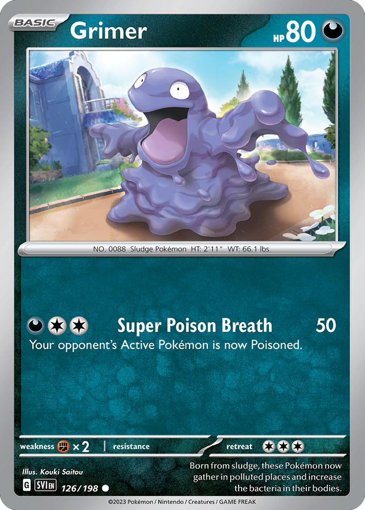 Grimer 126/198 Common Scarlet & Violet Reverse Holo