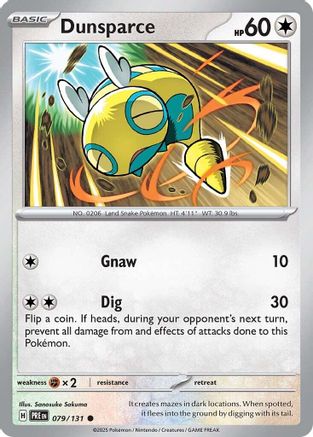 Dunsparce 079/131 Common Prismatic Evolutions Reverse Holo